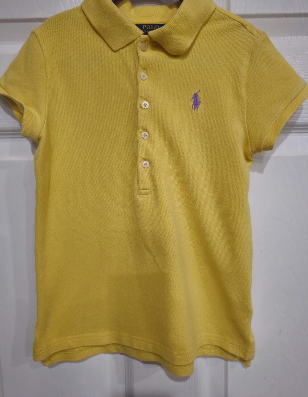 Polo by Ralph Lauren Girls' Yellow Polo with Purple Pony